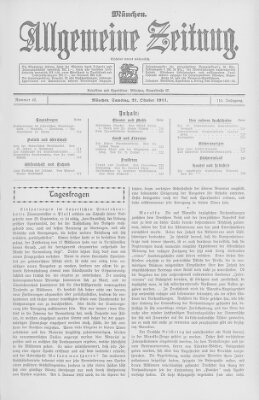 Allgemeine Zeitung Samstag 21. Oktober 1911