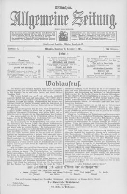 Allgemeine Zeitung Samstag 9. Dezember 1911