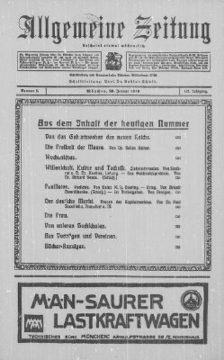 Allgemeine Zeitung Sonntag 26. Januar 1919