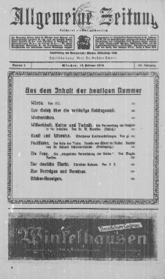 Allgemeine Zeitung Sonntag 16. Februar 1919