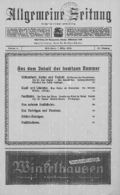 Allgemeine Zeitung Samstag 1. März 1919