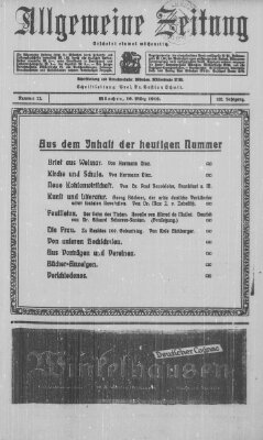 Allgemeine Zeitung Sonntag 16. März 1919