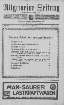 Allgemeine Zeitung Sonntag 27. Juli 1919