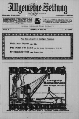 Allgemeine Zeitung Sonntag 30. April 1922