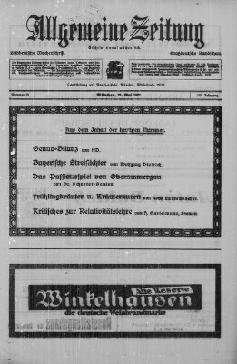 Allgemeine Zeitung Sonntag 21. Mai 1922