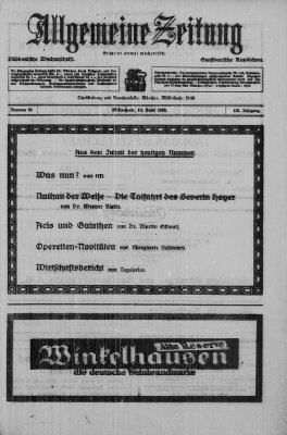 Allgemeine Zeitung Sonntag 18. Juni 1922