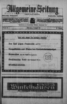 Allgemeine Zeitung Sonntag 6. August 1922