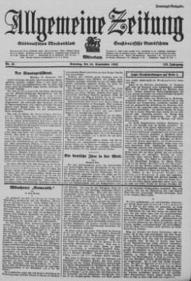 Allgemeine Zeitung Sonntag 24. September 1922