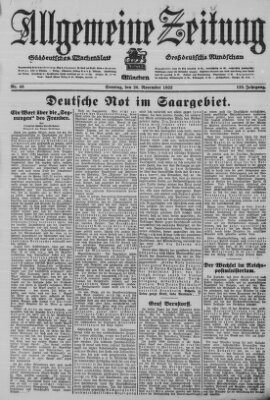 Allgemeine Zeitung Sonntag 26. November 1922