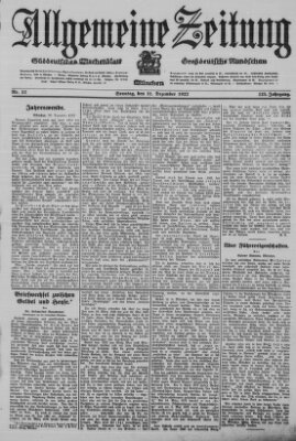 Allgemeine Zeitung Sonntag 31. Dezember 1922