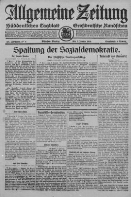 Allgemeine Zeitung Montag 7. Januar 1924