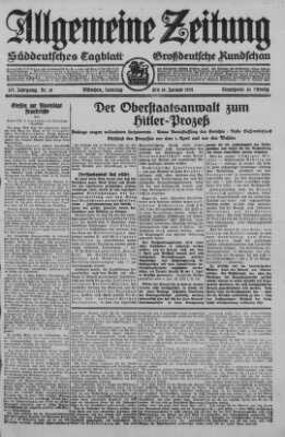 Allgemeine Zeitung Samstag 19. Januar 1924