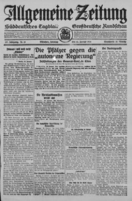 Allgemeine Zeitung Sonntag 20. Januar 1924