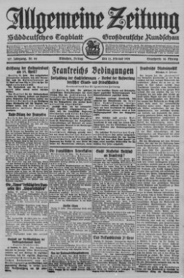 Allgemeine Zeitung Freitag 22. Februar 1924