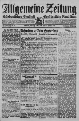 Allgemeine Zeitung Dienstag 26. Februar 1924