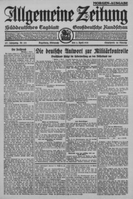 Allgemeine Zeitung Mittwoch 2. April 1924