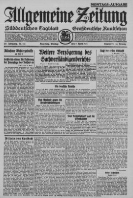 Allgemeine Zeitung Montag 7. April 1924