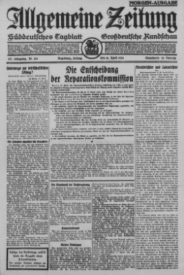 Allgemeine Zeitung Freitag 18. April 1924