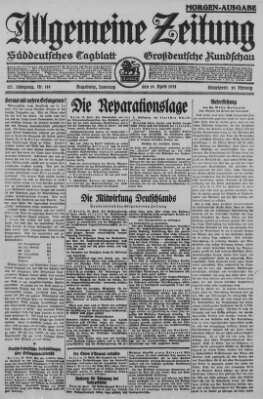 Allgemeine Zeitung Samstag 19. April 1924