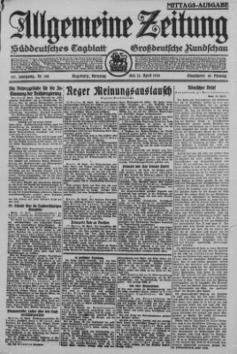 Allgemeine Zeitung Dienstag 22. April 1924