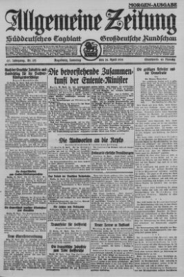 Allgemeine Zeitung Samstag 26. April 1924