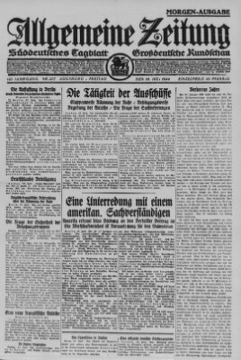 Allgemeine Zeitung Freitag 18. Juli 1924