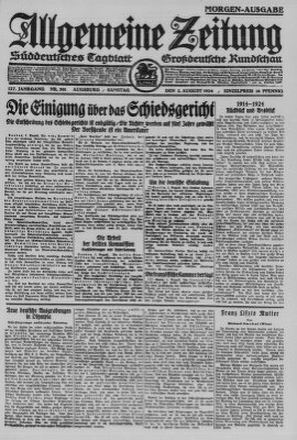 Allgemeine Zeitung Samstag 2. August 1924