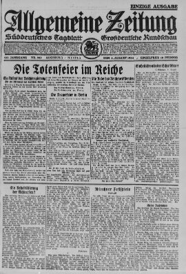 Allgemeine Zeitung Montag 4. August 1924