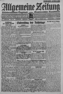 Allgemeine Zeitung Dienstag 19. August 1924