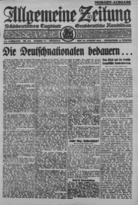 Allgemeine Zeitung Dienstag 26. August 1924