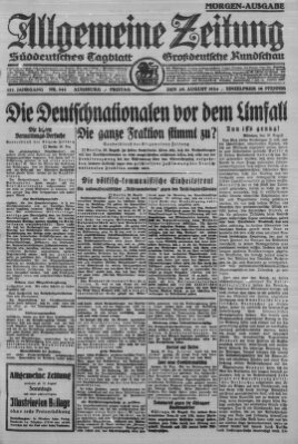 Allgemeine Zeitung Freitag 29. August 1924