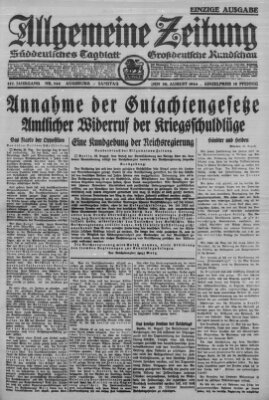 Allgemeine Zeitung Samstag 30. August 1924