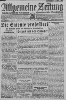 Allgemeine Zeitung Montag 8. September 1924