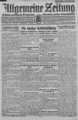 Allgemeine Zeitung Montag 15. September 1924