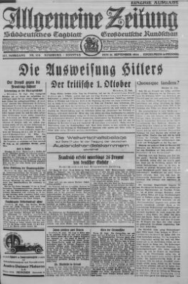 Allgemeine Zeitung Sonntag 21. September 1924