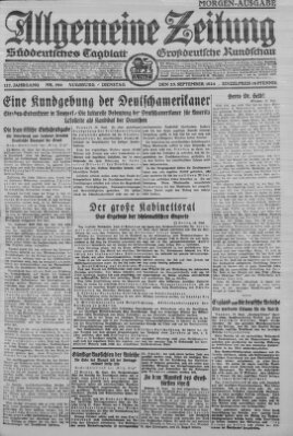 Allgemeine Zeitung Dienstag 23. September 1924