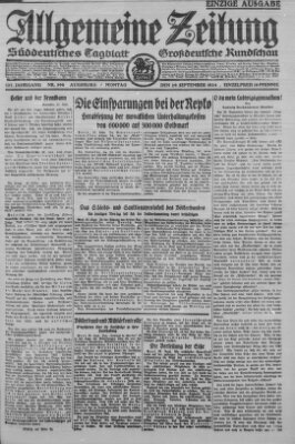 Allgemeine Zeitung Montag 29. September 1924