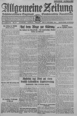 Allgemeine Zeitung Samstag 18. Oktober 1924