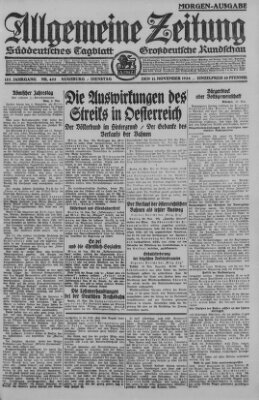 Allgemeine Zeitung Dienstag 11. November 1924