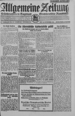 Allgemeine Zeitung Donnerstag 20. November 1924