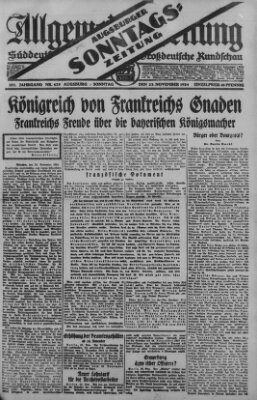 Allgemeine Zeitung Sonntag 23. November 1924