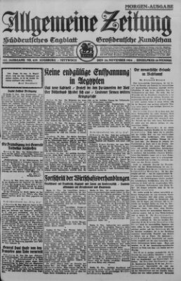 Allgemeine Zeitung Mittwoch 26. November 1924