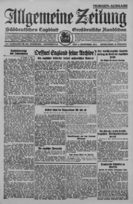 Allgemeine Zeitung Donnerstag 4. Dezember 1924