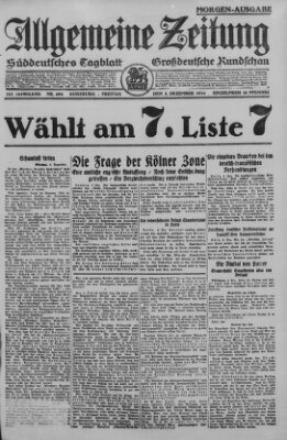 Allgemeine Zeitung Freitag 5. Dezember 1924