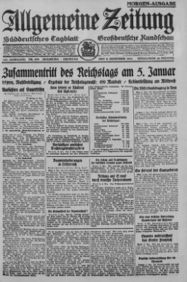 Allgemeine Zeitung Dienstag 9. Dezember 1924