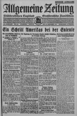 Allgemeine Zeitung Montag 29. Dezember 1924