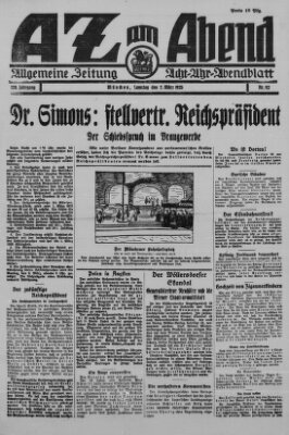 AZ am Abend (Allgemeine Zeitung) Samstag 7. März 1925