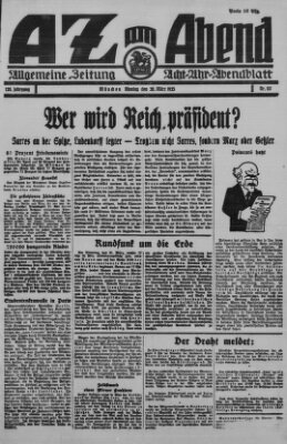 AZ am Abend (Allgemeine Zeitung) Montag 30. März 1925