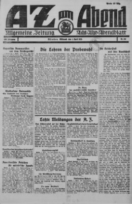 AZ am Abend (Allgemeine Zeitung) Mittwoch 1. April 1925