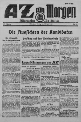 AZ am Morgen (Allgemeine Zeitung) Freitag 24. April 1925